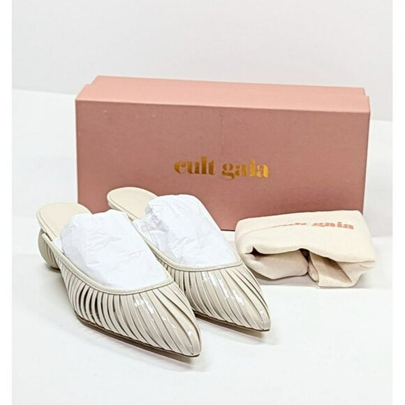 Cult Gaia Women's Alia Ball Leather Heel Mules Off White Size 38 (MSRP $325) - Picture 3 of 12